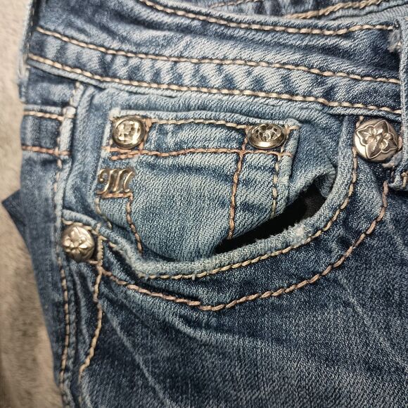 Miss Me Women's Bootcut Denim Jeans Size 27 JP5705B Embellished color MK 158 - Picture 13 of 16